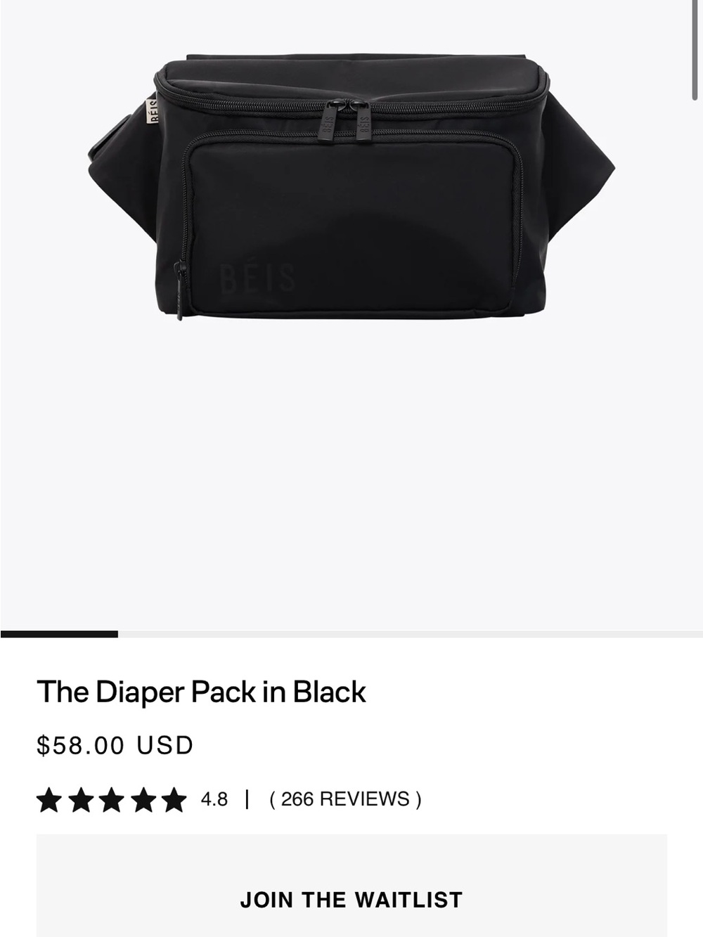 BEIS Diaper Fanny Pack - Black